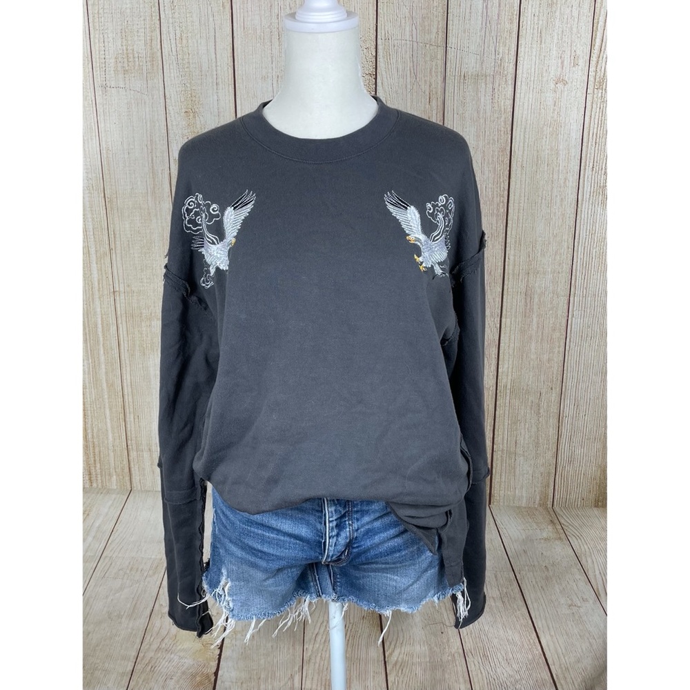 ⚡️Carbon | embroidered Eagle Crew Neck Sweatshirt